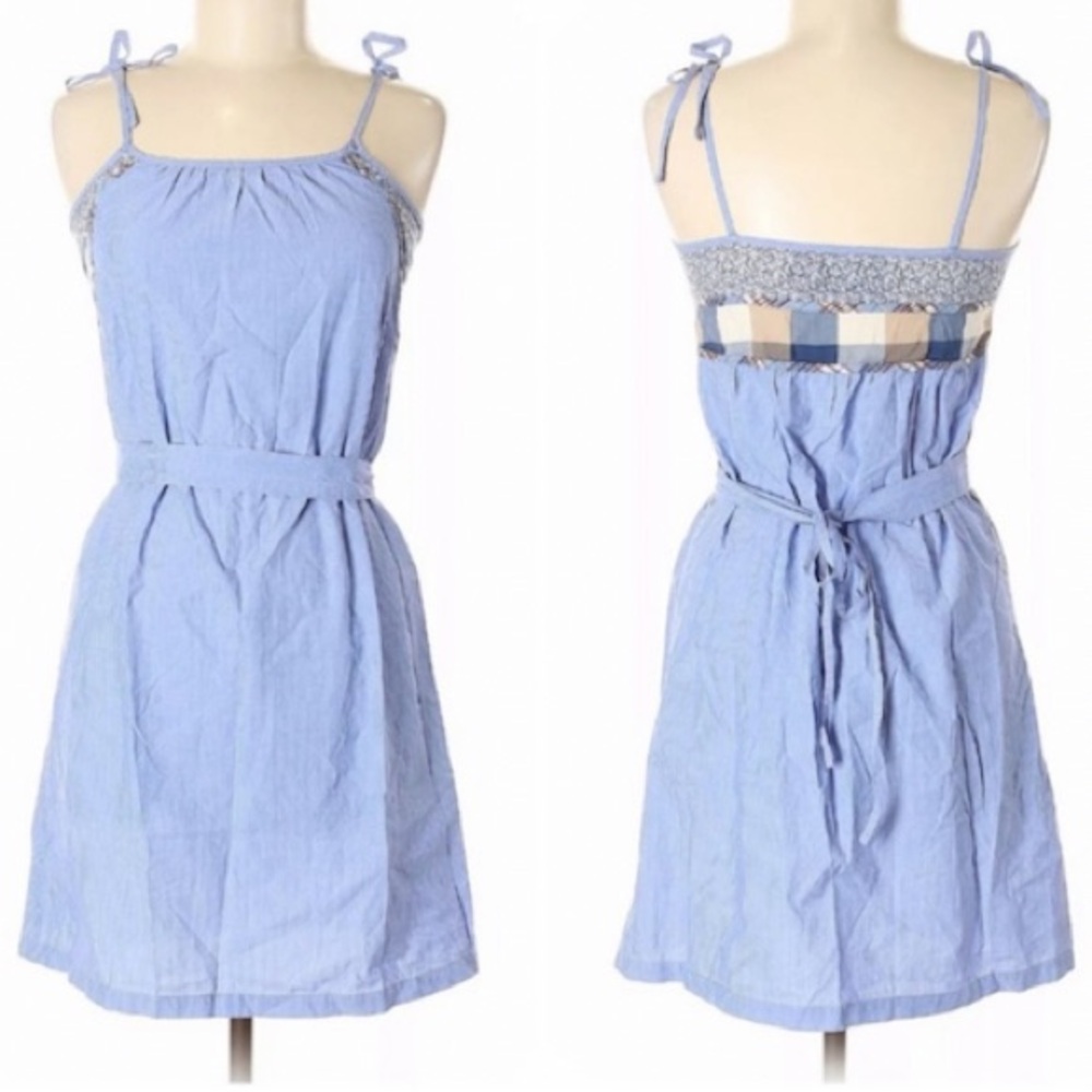 🍒Sessun Cotton Dress Blue - Tie Straps - Designer Size Medium